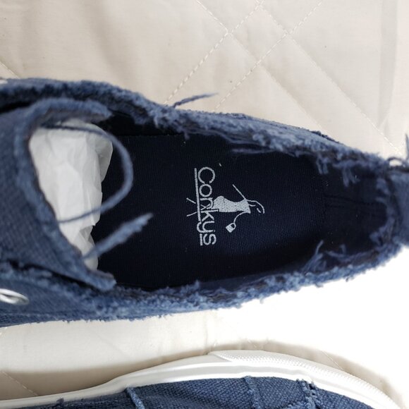 Corkys Babalu Canvas Laceless Slip-On Sneakers Navy Women's Size 8 NWT - Picture 7 of 10